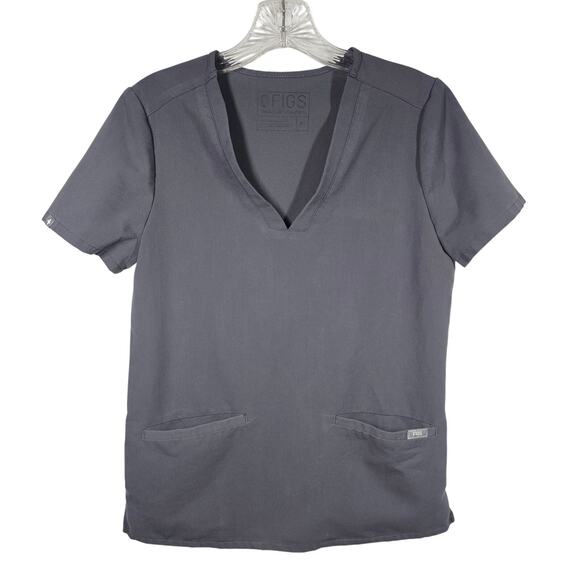 FIGS Casma Three-Pocket Scrub Top Charcoal Gray Women's XS - Picture 1 of 10